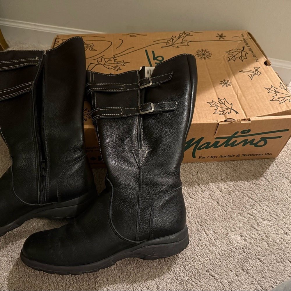 Black Learherette Boots by Martino